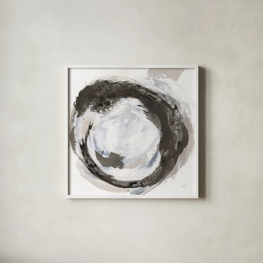 Beginning III by Chris Paschke. Shown in a crisp white glass frame for a clean and minimalist style. Available as an archival giclee rolled canvas, fine art paper, or poster print. SKU 71878a.