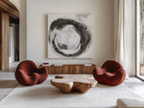 Beginning III by Chris Paschke. Shown as extra-large giant wall art in a modern living room. Available as an archival giclee rolled canvas, fine art paper, or poster print. SKU 71878a.