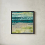 Beyond the Horizon II by Chris Paschke. Shown in a sleek black glass frame for a contemporary gallery look. Available as an archival giclee rolled canvas, fine art paper, or poster print. SKU 16212a.
