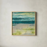 Beyond the Horizon II by Chris Paschke. Shown in a natural wood glass frame for a timeless modern aesthetic. Available as an archival giclee rolled canvas, fine art paper, or poster print. SKU 16212a.