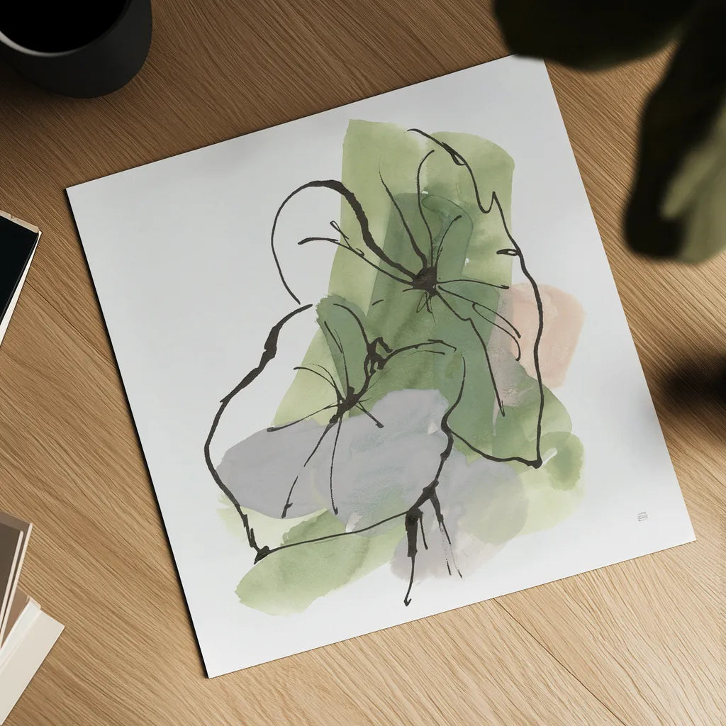 Big Leaf I by Chris Paschke. Shown as a detailed flat fine art print, highlighting archival giclee quality. Available as an archival giclee rolled canvas, fine art paper, or poster print. SKU 94409a.