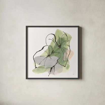 Big Leaf I by Chris Paschke. Shown in a sleek black glass frame for a contemporary gallery look. Available as an archival giclee rolled canvas, fine art paper, or poster print. SKU 94409a.