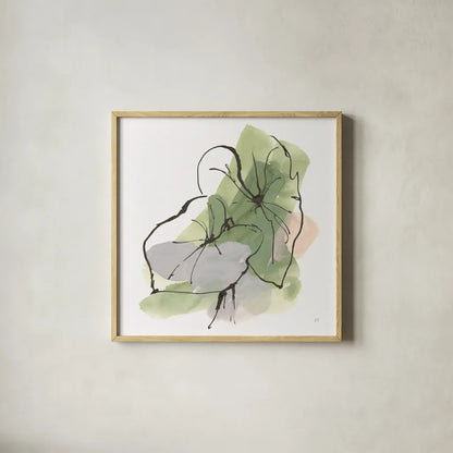 Big Leaf I by Chris Paschke. Shown in a natural wood glass frame for a timeless modern aesthetic. Available as an archival giclee rolled canvas, fine art paper, or poster print. SKU 94409a.