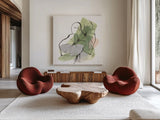 Big Leaf I by Chris Paschke. Shown as extra-large giant wall art in a modern living room. Available as an archival giclee rolled canvas, fine art paper, or poster print. SKU 94409a.