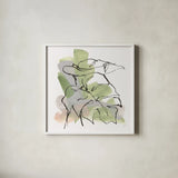 Big Leaf II by Chris Paschke. Shown in a crisp white glass frame for a clean and minimalist style. Available as an archival giclee rolled canvas, fine art paper, or poster print. SKU 94410a.