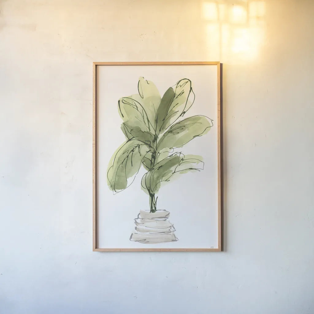 Biophilic I by Chris Paschke. shown as a paper print in a natural frame. Available as a archival giclee rolled canvas, fine art paper, or poster print. SKU 94772h.