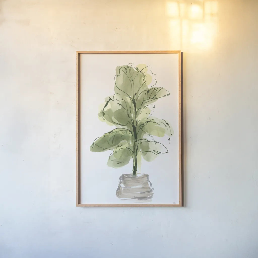 Biophilic II by Chris Paschke. shown as a paper print in a natural frame. Available as a archival giclee rolled canvas, fine art paper, or poster print. SKU 94773h.