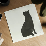 Black Cat II by Chris Paschke. Shown as a detailed flat fine art print, highlighting archival giclee quality. Available as an archival giclee rolled canvas, fine art paper, or poster print. SKU 56270a.