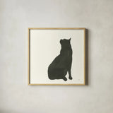 Black Cat II by Chris Paschke. Shown in a natural wood glass frame for a timeless modern aesthetic. Available as an archival giclee rolled canvas, fine art paper, or poster print. SKU 56270a.