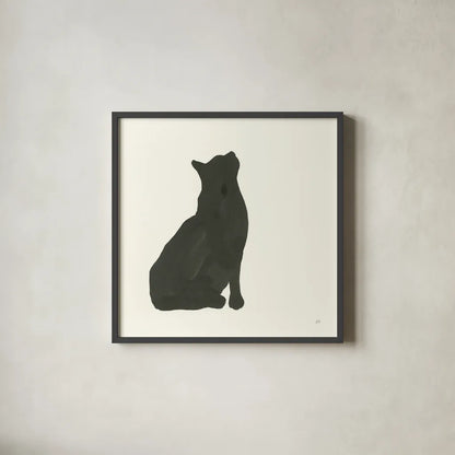 Black Cat III by Chris Paschke. Shown in a sleek black glass frame for a contemporary gallery look. Available as an archival giclee rolled canvas, fine art paper, or poster print. SKU 56271a.
