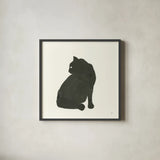 Black Cat IV by Chris Paschke. Shown in a sleek black glass frame for a contemporary gallery look. Available as an archival giclee rolled canvas, fine art paper, or poster print. SKU 56272a.