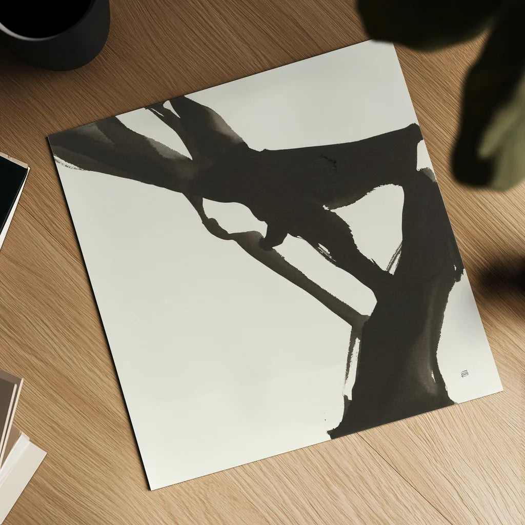 Black Gesture I by Chris Paschke. Shown as a detailed flat fine art print, highlighting archival giclee quality. Available as an archival giclee rolled canvas, fine art paper, or poster print. SKU 69344a.