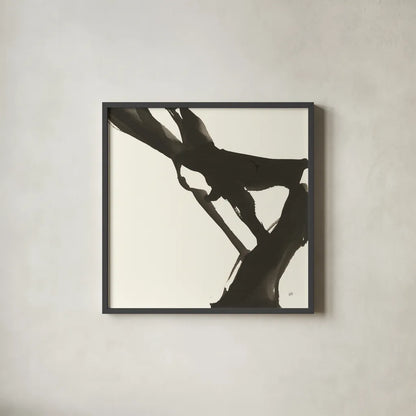 Black Gesture I by Chris Paschke. Shown in a sleek black glass frame for a contemporary gallery look. Available as an archival giclee rolled canvas, fine art paper, or poster print. SKU 69344a.