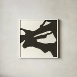 Black Gesture II by Chris Paschke. Shown in a crisp white glass frame for a clean and minimalist style. Available as an archival giclee rolled canvas, fine art paper, or poster print. SKU 69345a.