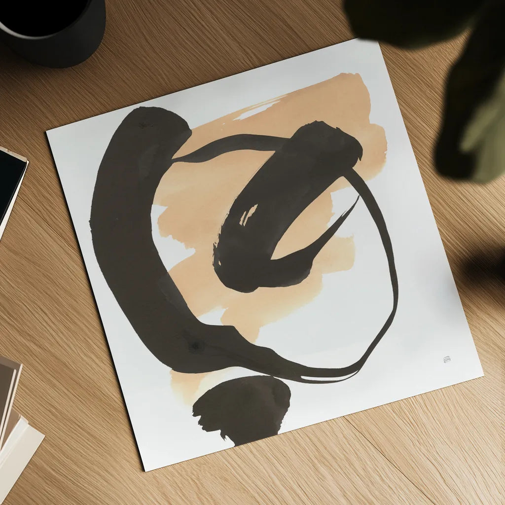 Black and Cream I by Chris Paschke. Shown as a detailed flat fine art print, highlighting archival giclee quality. Available as an archival giclee rolled canvas, fine art paper, or poster print. SKU 83767a.