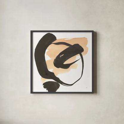 Black and Cream I by Chris Paschke. Shown in a sleek black glass frame for a contemporary gallery look. Available as an archival giclee rolled canvas, fine art paper, or poster print. SKU 83767a.