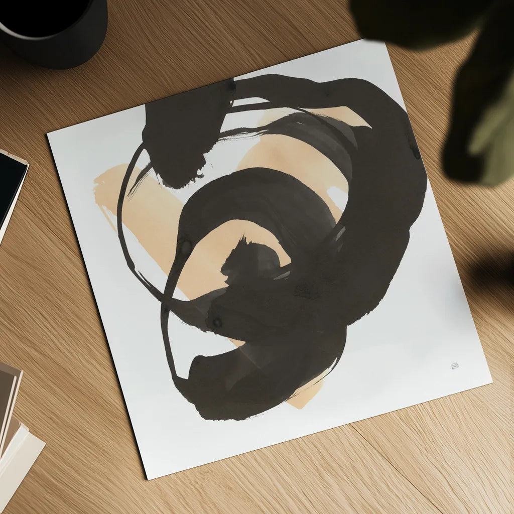 Black and Cream II by Chris Paschke. Shown as a detailed flat fine art print, highlighting archival giclee quality. Available as an archival giclee rolled canvas, fine art paper, or poster print. SKU 83768a.