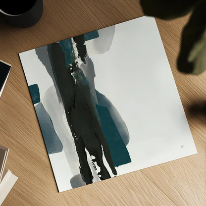 Black and Dark Teal II by Chris Paschke. Shown as a detailed flat fine art print, highlighting archival giclee quality. Available as an archival giclee rolled canvas, fine art paper, or poster print. SKU 59284a.