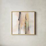 Black and Pastel I by Chris Paschke. Shown in a natural wood glass frame for a timeless modern aesthetic. Available as an archival giclee rolled canvas, fine art paper, or poster print. SKU 94794a.