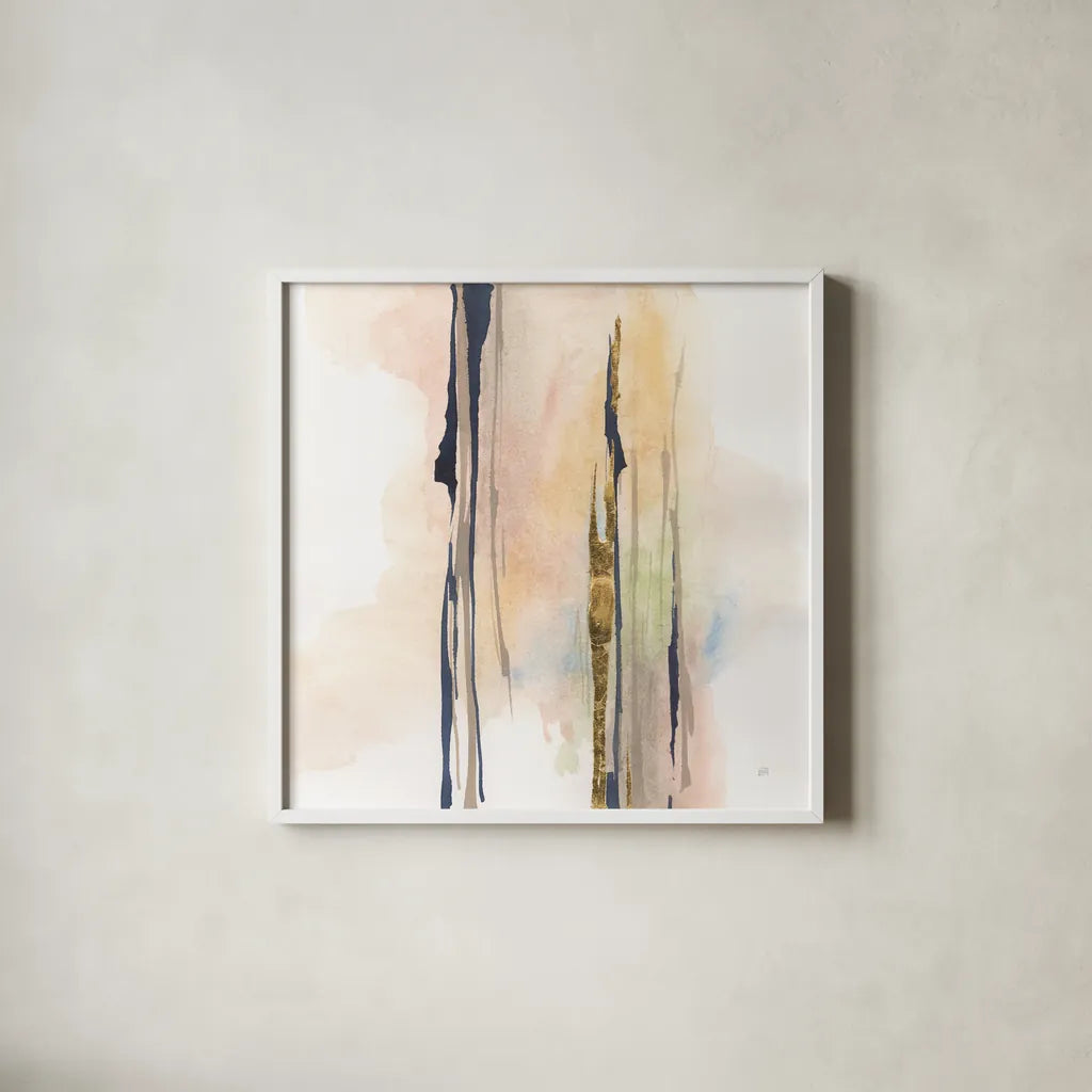 Black and Pastel I by Chris Paschke. Shown in a crisp white glass frame for a clean and minimalist style. Available as an archival giclee rolled canvas, fine art paper, or poster print. SKU 94794a.