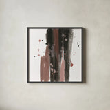 Black and Rust I by Chris Paschke. Shown in a sleek black glass frame for a contemporary gallery look. Available as an archival giclee rolled canvas, fine art paper, or poster print. SKU 94790a.