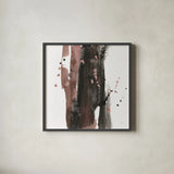 Black and Rust II by Chris Paschke. Shown in a sleek black glass frame for a contemporary gallery look. Available as an archival giclee rolled canvas, fine art paper, or poster print. SKU 94791a.