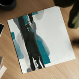 Black and Teal II by Chris Paschke. Shown as a detailed flat fine art print, highlighting archival giclee quality. Available as an archival giclee rolled canvas, fine art paper, or poster print. SKU 34092a.