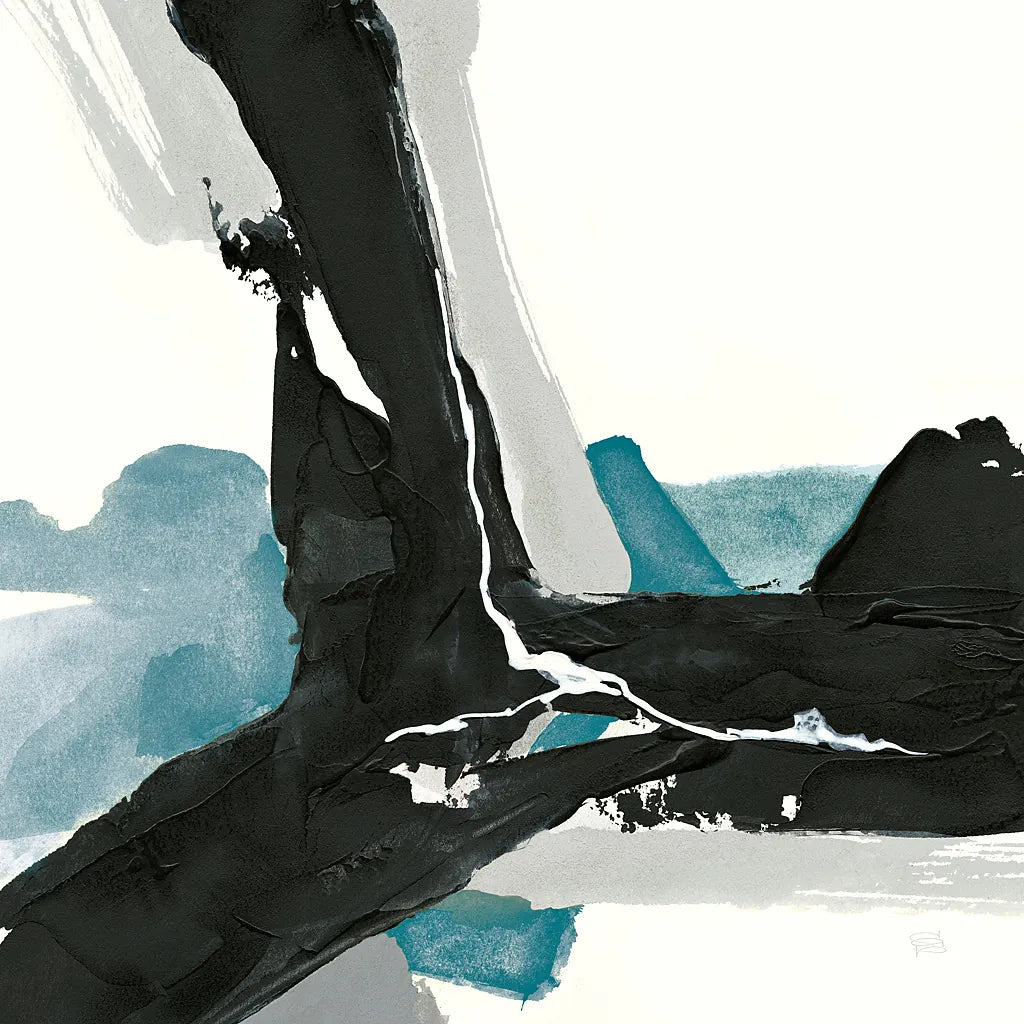 Black and Teal III by Chris Paschke. SKU 34093a. Archival Giclee Fine art print for wall decor.