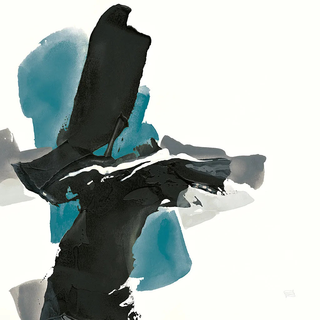 Black and Teal IV by Chris Paschke. SKU 34094a. Archival Giclee Fine art print for wall decor.