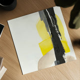 Black and Yellow I by Chris Paschke. Shown as a detailed flat fine art print, highlighting archival giclee quality. Available as an archival giclee rolled canvas, fine art paper, or poster print. SKU 32533a.