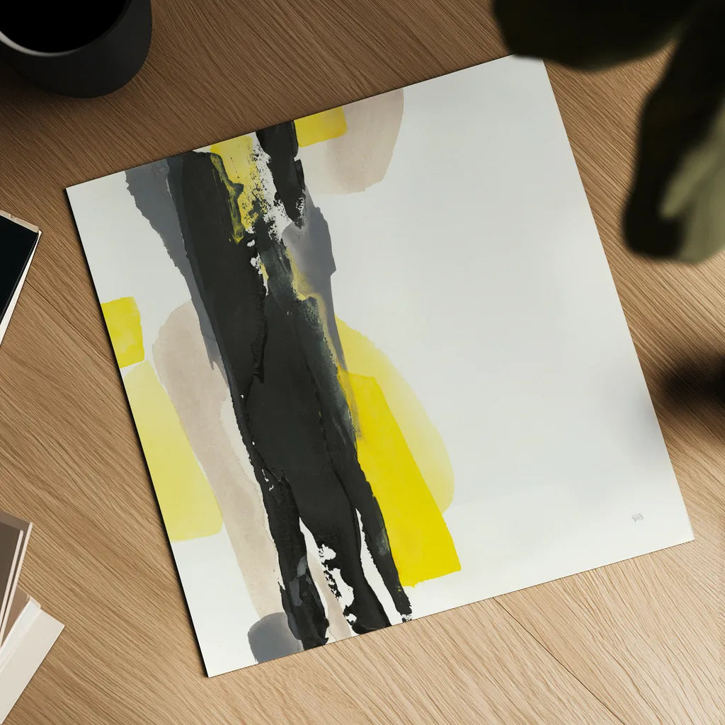 Black and Yellow II by Chris Paschke. Shown as a detailed flat fine art print, highlighting archival giclee quality. Available as an archival giclee rolled canvas, fine art paper, or poster print. SKU 32534a.