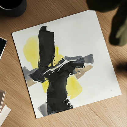 Black and Yellow IV by Chris Paschke. Shown as a detailed flat fine art print, highlighting archival giclee quality. Available as an archival giclee rolled canvas, fine art paper, or poster print. SKU 32536a.