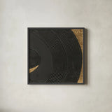 Black on Black I by Chris Paschke. Shown in a sleek black glass frame for a contemporary gallery look. Available as an archival giclee rolled canvas, fine art paper, or poster print. SKU 86803a.