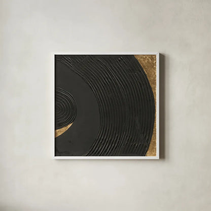 Black on Black I by Chris Paschke. Shown in a crisp white glass frame for a clean and minimalist style. Available as an archival giclee rolled canvas, fine art paper, or poster print. SKU 86803a.