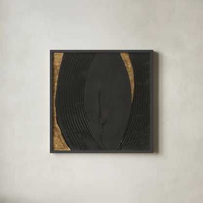 Black on Black II by Chris Paschke. Shown in a sleek black glass frame for a contemporary gallery look. Available as an archival giclee rolled canvas, fine art paper, or poster print. SKU 86804a.