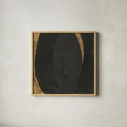 Black on Black II by Chris Paschke. Shown in a natural wood glass frame for a timeless modern aesthetic. Available as an archival giclee rolled canvas, fine art paper, or poster print. SKU 86804a.