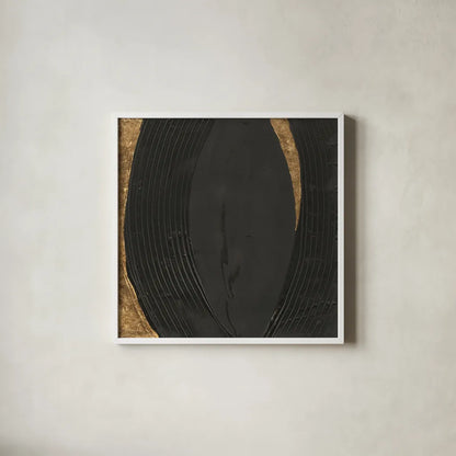 Black on Black II by Chris Paschke. Shown in a crisp white glass frame for a clean and minimalist style. Available as an archival giclee rolled canvas, fine art paper, or poster print. SKU 86804a.