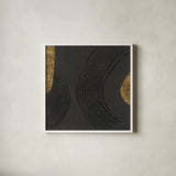 Black on Black III by Chris Paschke. Shown in a crisp white glass frame for a clean and minimalist style. Available as an archival giclee rolled canvas, fine art paper, or poster print. SKU 86805a.