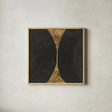 Black on Black IV by Chris Paschke. Shown in a natural wood glass frame for a timeless modern aesthetic. Available as an archival giclee rolled canvas, fine art paper, or poster print. SKU 86806a.