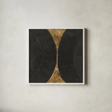 Black on Black IV by Chris Paschke. Shown in a crisp white glass frame for a clean and minimalist style. Available as an archival giclee rolled canvas, fine art paper, or poster print. SKU 86806a.