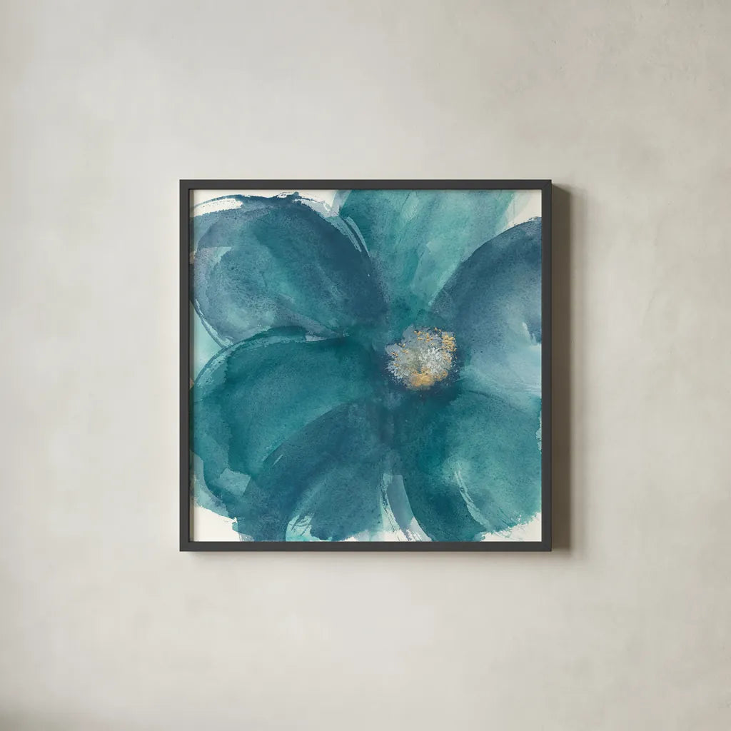 Bloom Beauty I by Chris Paschke. Shown in a sleek black glass frame for a contemporary gallery look. Available as an archival giclee rolled canvas, fine art paper, or poster print. SKU 34008a.