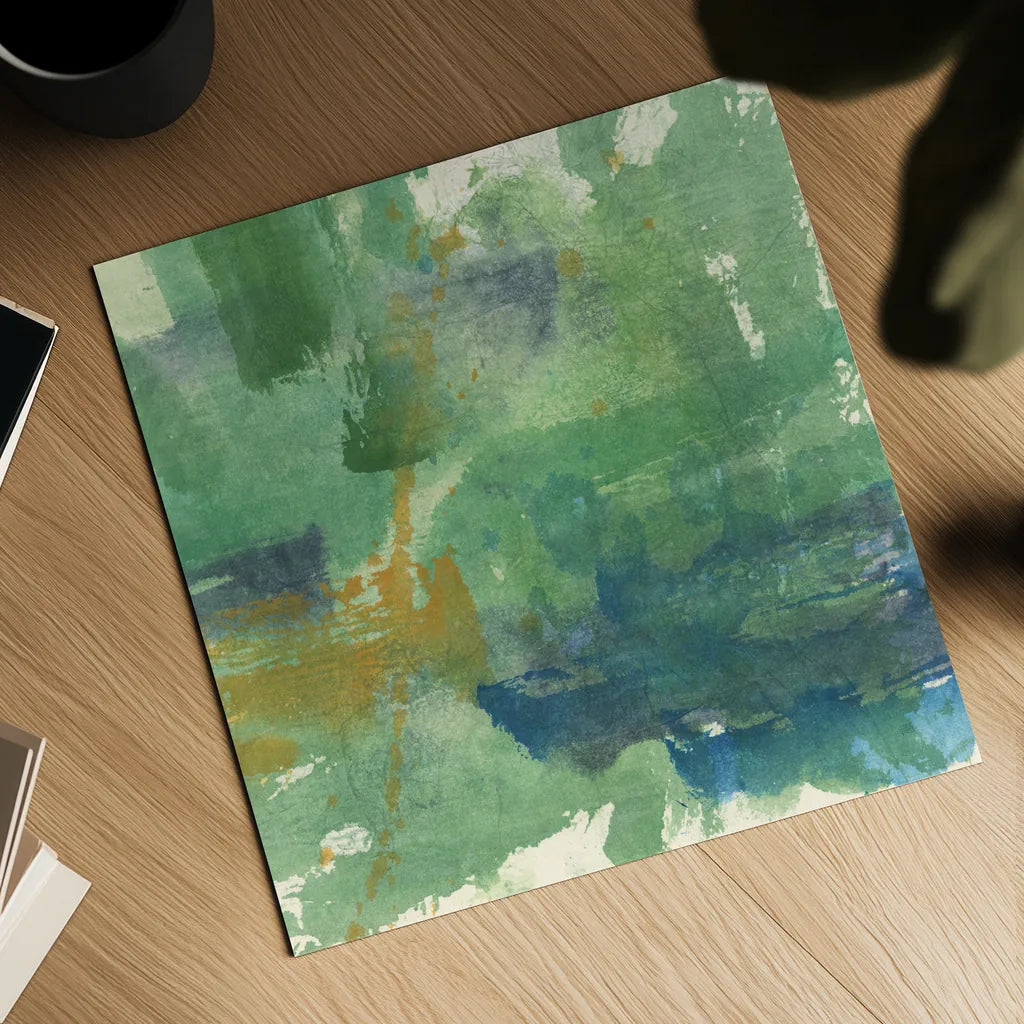 Blue Accent I by Chris Paschke. Shown as a detailed flat fine art print, highlighting archival giclee quality. Available as an archival giclee rolled canvas, fine art paper, or poster print. SKU 37167a.