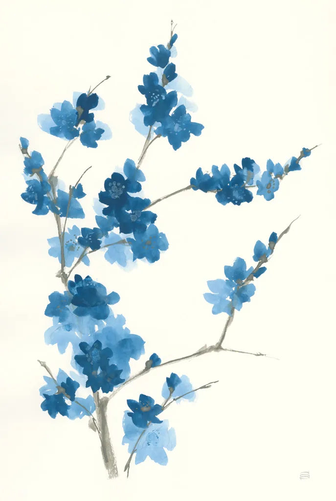 Blue Branch I by Chris Paschke. SKU 55059h. Archival Giclee Fine art print for wall decor.