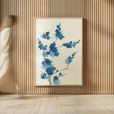 Blue Branch I by Chris Paschke. shown as over sized large wall art. Available as an archival giclee rolled canvas, fine art paper, or poster print. SKU 55059h.