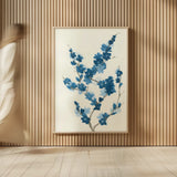 Blue Branch II by Chris Paschke. shown as over sized large wall art. Available as an archival giclee rolled canvas, fine art paper, or poster print. SKU 55060h.