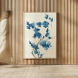 Blue Branch III by Chris Paschke. shown as over sized large wall art. Available as an archival giclee rolled canvas, fine art paper, or poster print. SKU 55061h.