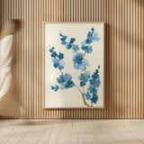 Blue Branch IV by Chris Paschke. shown as over sized large wall art. Available as an archival giclee rolled canvas, fine art paper, or poster print. SKU 55062h.