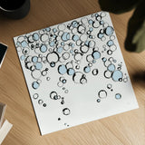 Blue Bubbles III by Chris Paschke. Shown as a detailed flat fine art print, highlighting archival giclee quality. Available as an archival giclee rolled canvas, fine art paper, or poster print. SKU 75525a.