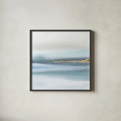 Blue Earth I by Chris Paschke. Shown in a sleek black glass frame for a contemporary gallery look. Available as an archival giclee rolled canvas, fine art paper, or poster print. SKU 74884a.