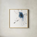 Blue Fantasy II by Chris Paschke. Shown in a natural wood glass frame for a timeless modern aesthetic. Available as an archival giclee rolled canvas, fine art paper, or poster print. SKU 88349a.